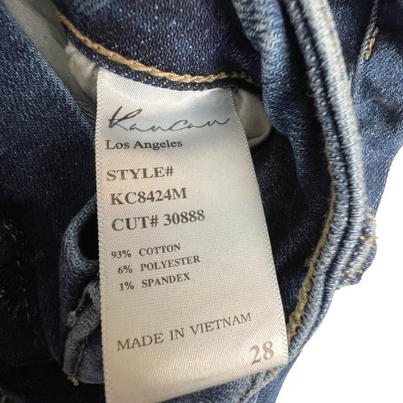 Kancan Womens Medium Wash‎ High Rise Distressed Seam Detail Skinny Jeans Size 28 - Picture 8 of 8